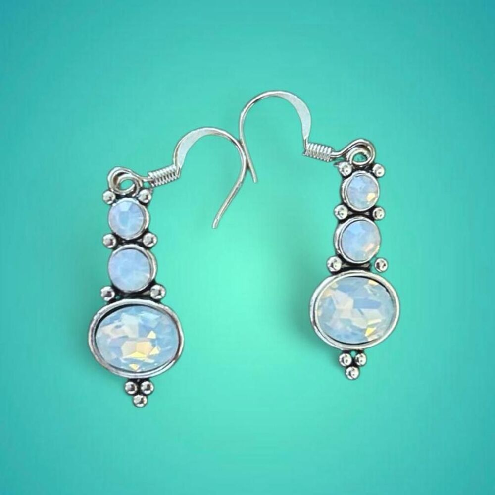 luminescent silver plated earrings